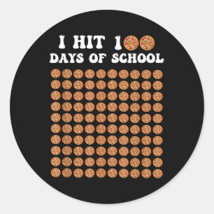 100 dagen schoolpizza 100ste schooldag ronde sticker
