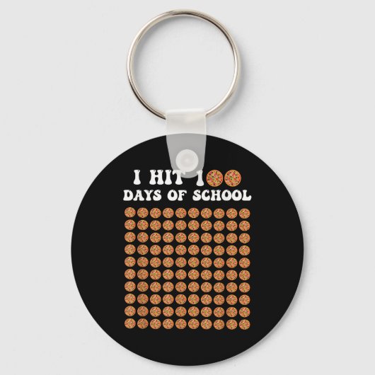 100 dagen schoolpizza 100ste schooldag sleutelhanger (Voorkant)