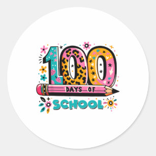 100 dagen schoolplezier Kinder leraar Ronde Sticker
