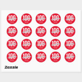 100 dagen schoolplezier op maat ronde sticker (Vel)