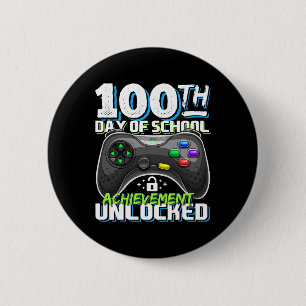 100 dagen schoolprestatie ontgrendeld videospel ronde button 5,7 cm