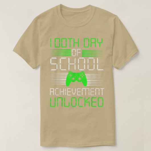 100 dagen schoolprestatie ontgrendeld videospel t-shirt (Design voorkant)