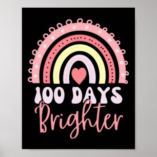 100 dagen schoolregenboog 100 dagen Brighter 100th Poster