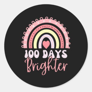 100 dagen schoolregenboog 100 dagen Brighter 100th Ronde Sticker