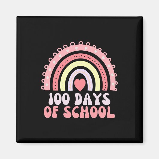 100 dagen schoolregenboog 100e dag 100 magneet (Voorkant)