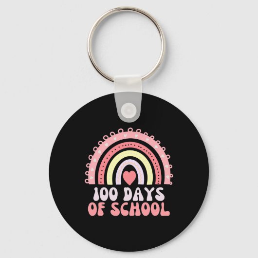 100 dagen schoolregenboog 100e dag 100 sleutelhanger (Voorkant)