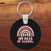 100 dagen schoolregenboog 100e dag 100 sleutelhanger (Voorkant)