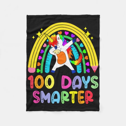 100 dagen schoolregenboog 100ste dag schooljongen fleece deken (Voorkant)