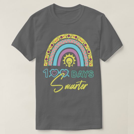 100 dagen schoolregenboogglazen Smarter shirt voor (Design voorkant)