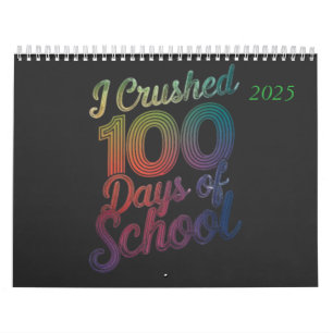 100 dagen schoolregenboogontwerp verpletterd kalender