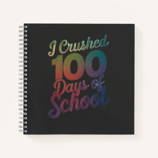 100 dagen schoolregenboogontwerp verpletterd notitieboek