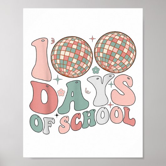 100 dagen schoolretro disco 100ste dag van de poster (Voorkant)