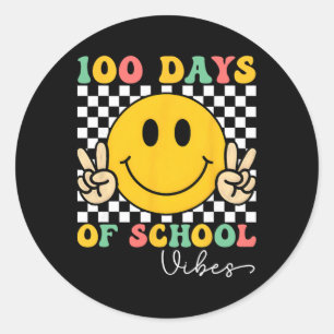 100 dagen schoolse sfeer leraar kinderen 100e dag ronde sticker