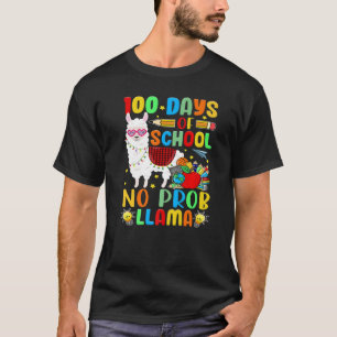 100 dagen schoolShirt geen probllama Llama Pset T-shirt