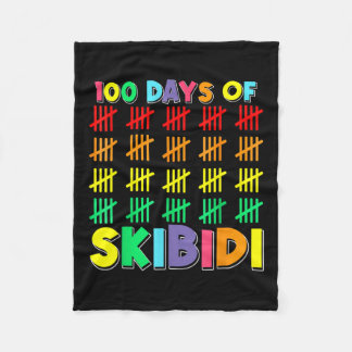 100 dagen schoolskibidi Gelukkige 100ste dag van d Fleece Deken