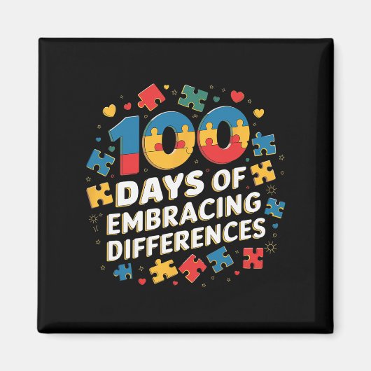 100 dagen schoolsnelheid leraar omarmen verschille magneet (Voorkant)