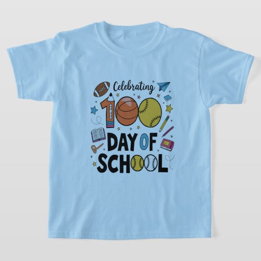 100 dagen schoolsportviering ontwerp t-shirt (Laagn)