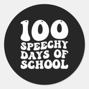 100 dagen schoolspraaktherapie Happy 100th Day Ronde Sticker