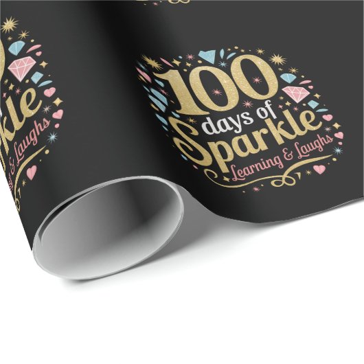 100 dagen schoolsprankeling leren en lachen cadeaupapier (Rol Hoek)