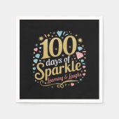 100 dagen schoolsprankeling leren en lachen servet (Voorkant)