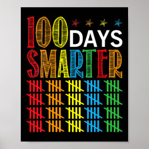 100 dagen schooltelling markeert 100 dagen slimmer poster