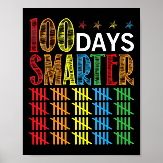 100 dagen schooltelling markeert 100 dagen slimmer poster (Voorkant)