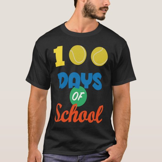 100 dagen schooltennis 100 dagen slimmer t-shirt (Voorkant)