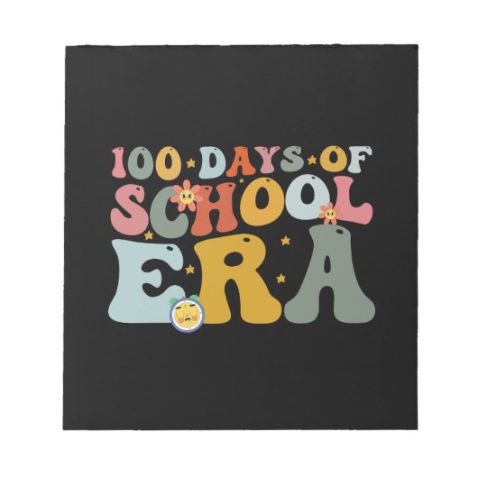 100 dagen schooltijd era groovy leraar kinderen notitieblok (Voorkant)