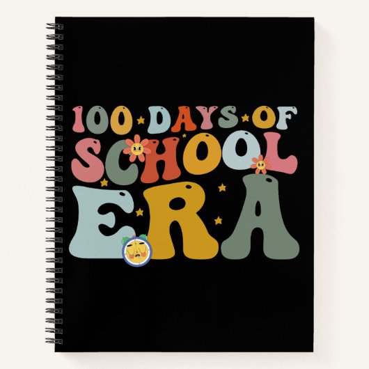 100 dagen schooltijd era groovy onderwijzer kinder notitieboek (Voorkant)