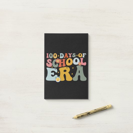 100 dagen schooltijd Groovy leraar kinderen Post-it® Notes (Op bureau)