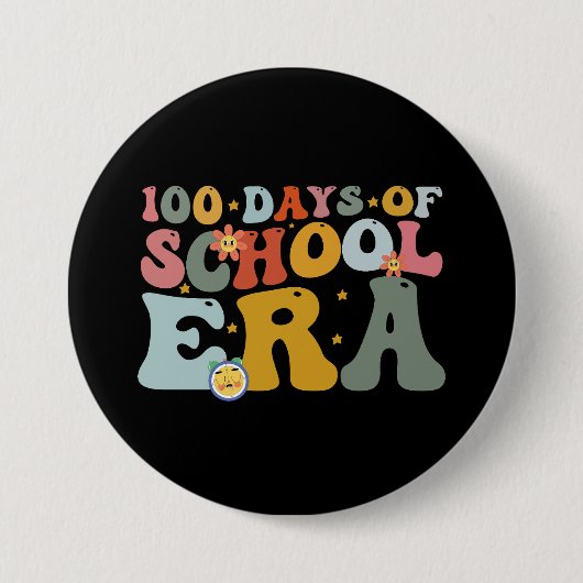 100 dagen schooltijd Groovy leraar kinderen Ronde Button 7,6 Cm (Voorkant)