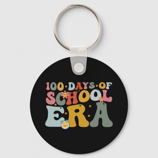 100 dagen schooltijd Groovy leraar kinderen Sleutelhanger (Voorkant)