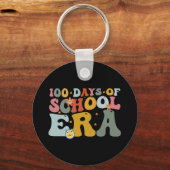 100 dagen schooltijd Groovy leraar kinderen Sleutelhanger (Voorkant)