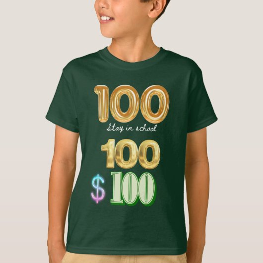 100 dagen schooltijd in t-shirt (Voorkant)