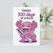 100 dagen schooluitnodiging bedankkaart (Staand voorkant)