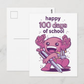 100 dagen schooluitnodiging briefkaart (Voorkant / Achterkant)