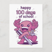 100 dagen schooluitnodiging briefkaart (Voorkant)