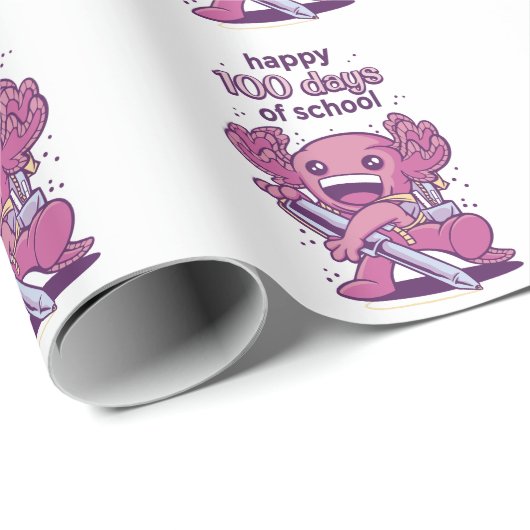 100 dagen schooluitnodiging cadeaupapier (Rol Hoek)