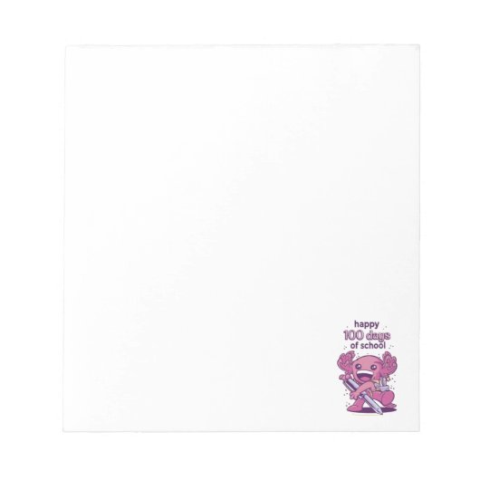 100 dagen schooluitnodiging notitieblok (Voorkant)