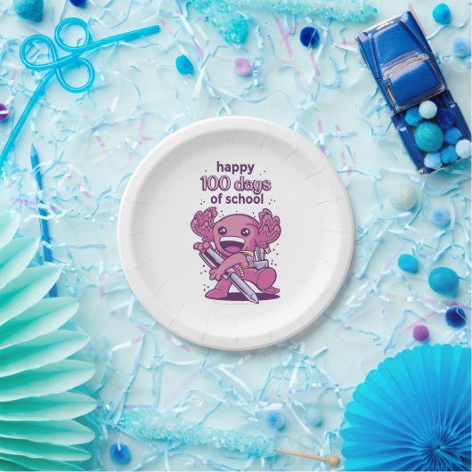 100 dagen schooluitnodiging papieren bordje (Feest)