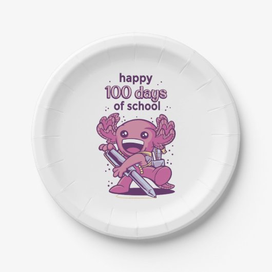 100 dagen schooluitnodiging papieren bordje (Voorkant)