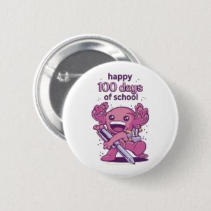 100 dagen schooluitnodiging ronde button 5,7 cm