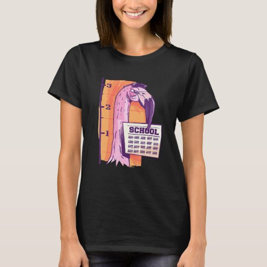 100 dagen schooluitval Funny Convict Flamingo T-shirt (Voorkant)