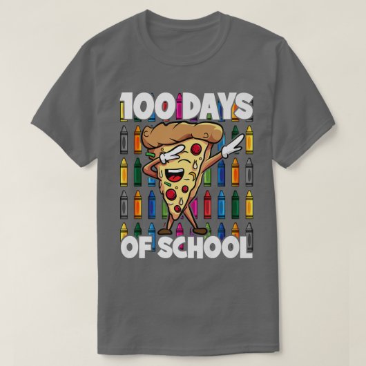 100 dagen schooluitval Pepperoni Pizza Slice T-shirt (Design voorkant)