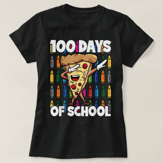 100 dagen schooluitval Pepperoni Pizza Slice T-shirt (Design voorkant)