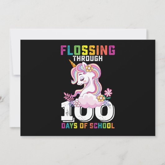 100 dagen schoolUnicorn Kaart (Voorkant)