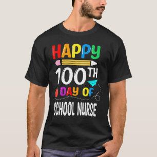 100 dagen schoolverpleegster 100e schooldag t-shirt