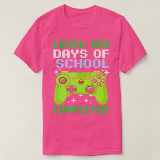 100 dagen schoolvideo gaming 100e dag leerlingbaan t-shirt (Design voorkant)