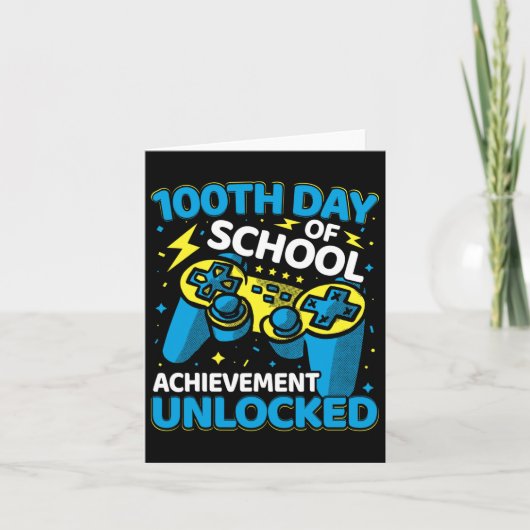 100 dagen schoolvideospelcontrollermeisje kaart (Voorkant)