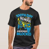 100 dagen schoolvideospelcontrollermeisje t-shirt (Voorkant)